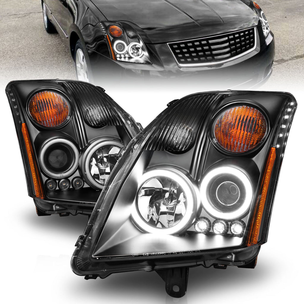 ANZO USA 121276 Projector Headlight Set w/Halo for Select Nissan Sentra
