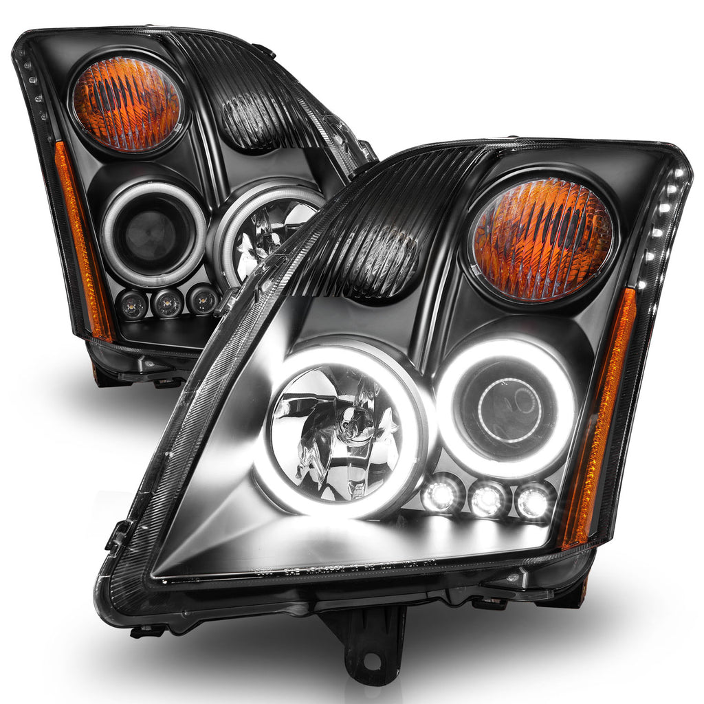 ANZO USA 121276 Projector Headlight Set w/Halo for Select Nissan Sentra