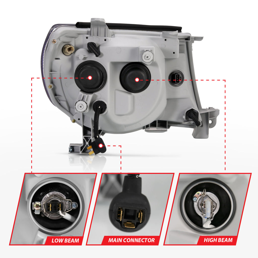 ANZO USA 121282 Projector Headlight Set w/Halo for Select Toyota Tacoma