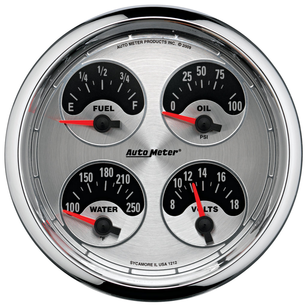 AutoMeter 1212 GAUGE, QUAD, 5", 240OE-33OF, ELEC, AMERICAN MUSCLE