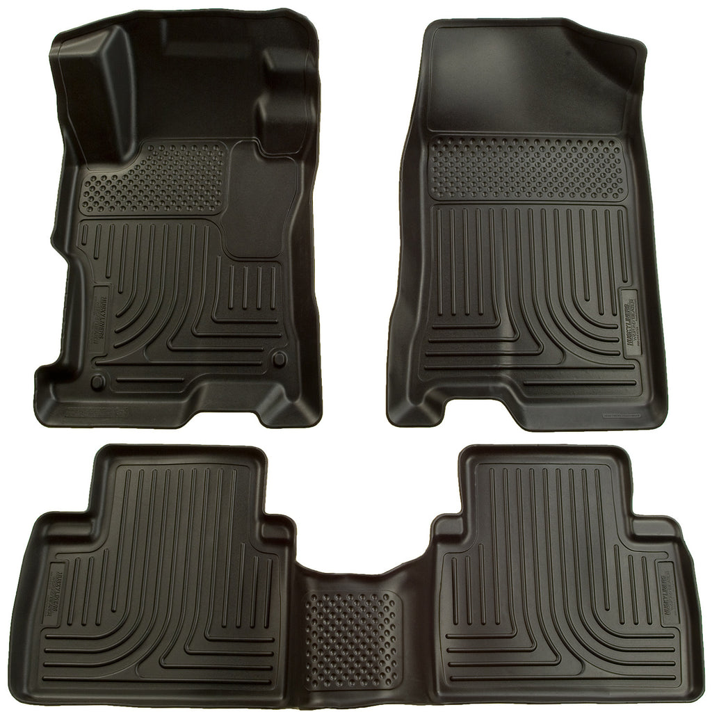 1213-Honda-Civic-Front--2Nd-Seat-Custom-Molded-Weatherbeater-Floor-Liners-Black