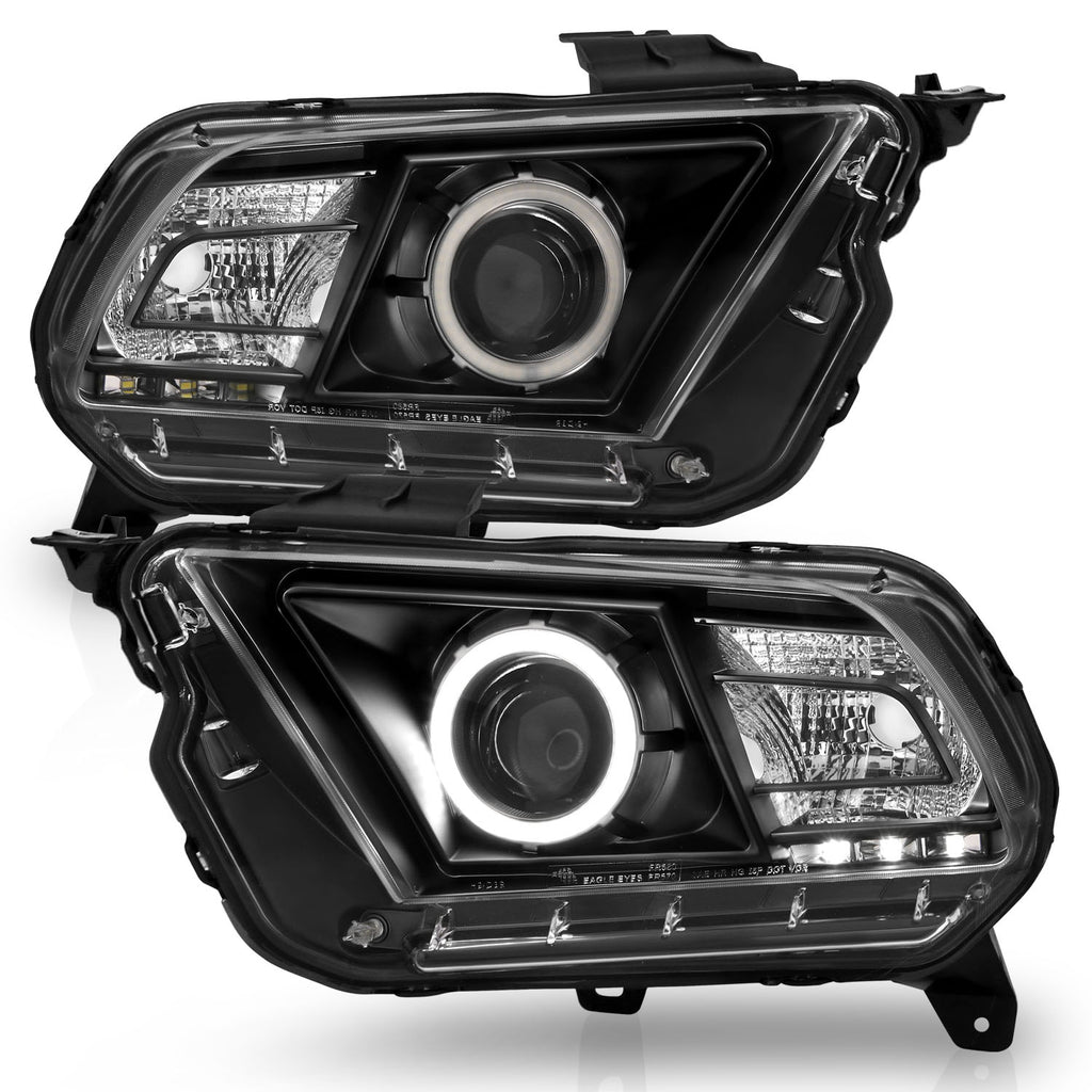 ANZO USA 121323 Projector Headlight Set w/Halo for Select Ford Mustang