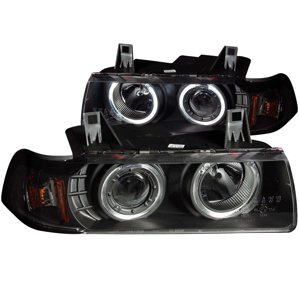 ANZO USA 121325 Projector Headlight Set w/Halo for Select BMW 318i, BMW 320i, BMW 325i, BMW 328i