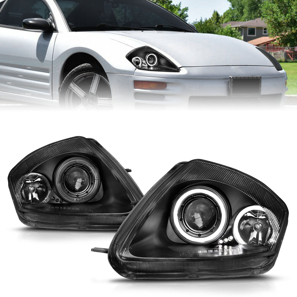 ANZO USA 121332 Projector Headlight Set w/Halo for Select Mitsubishi Eclipse