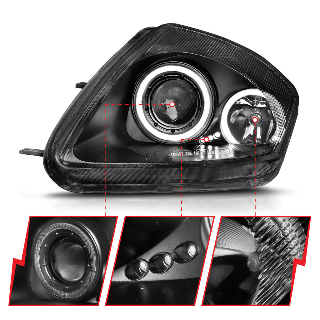 ANZO USA 121332 Projector Headlight Set w/Halo for Select Mitsubishi Eclipse