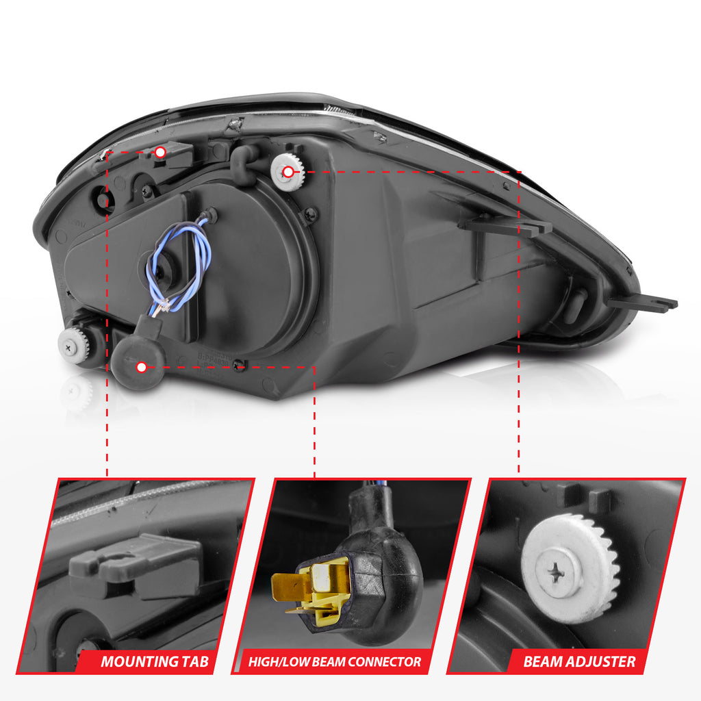 ANZO USA 121332 Projector Headlight Set w/Halo for Select Mitsubishi Eclipse