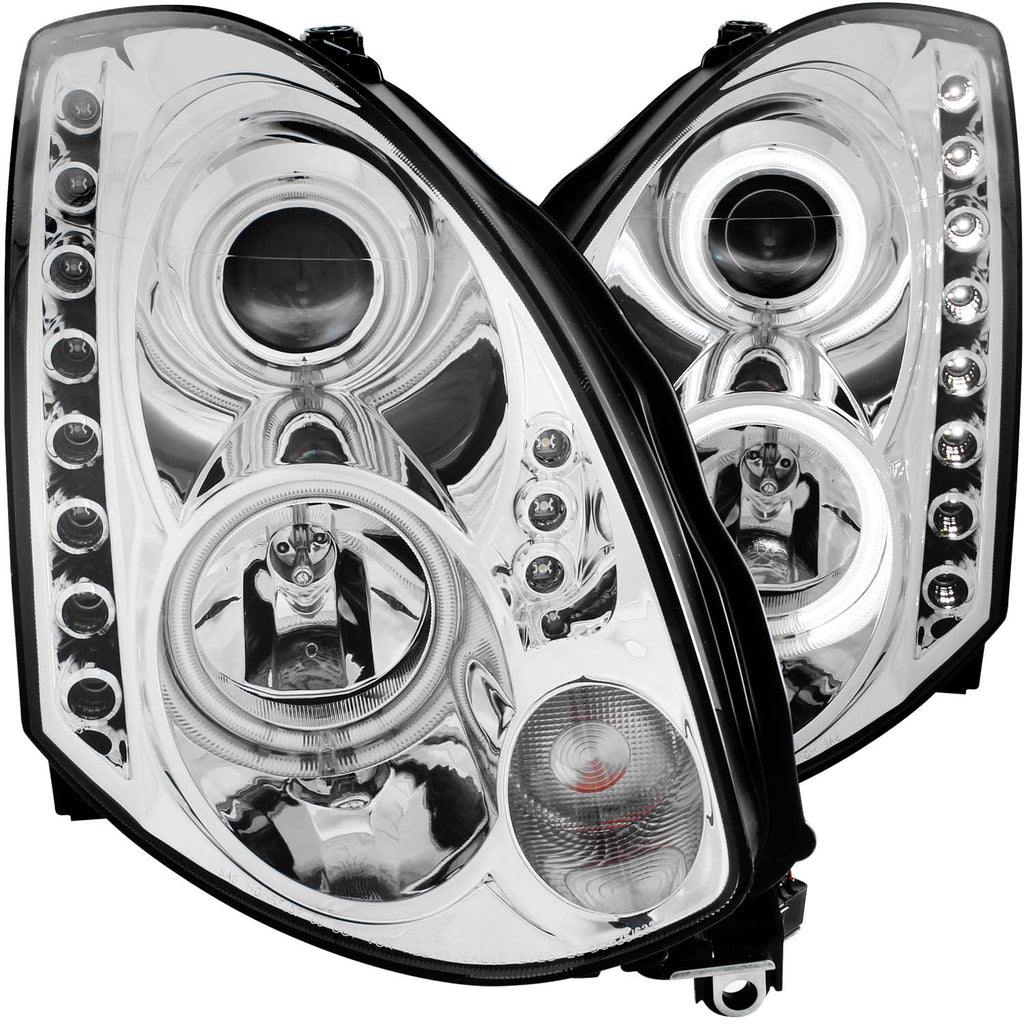 ANZO USA 121364 Projector Headlight Set w/Halo for Select INFINITI G35