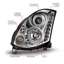 Load image into Gallery viewer, ANZO USA 121364 Projector Headlight Set w/Halo for Select INFINITI G35