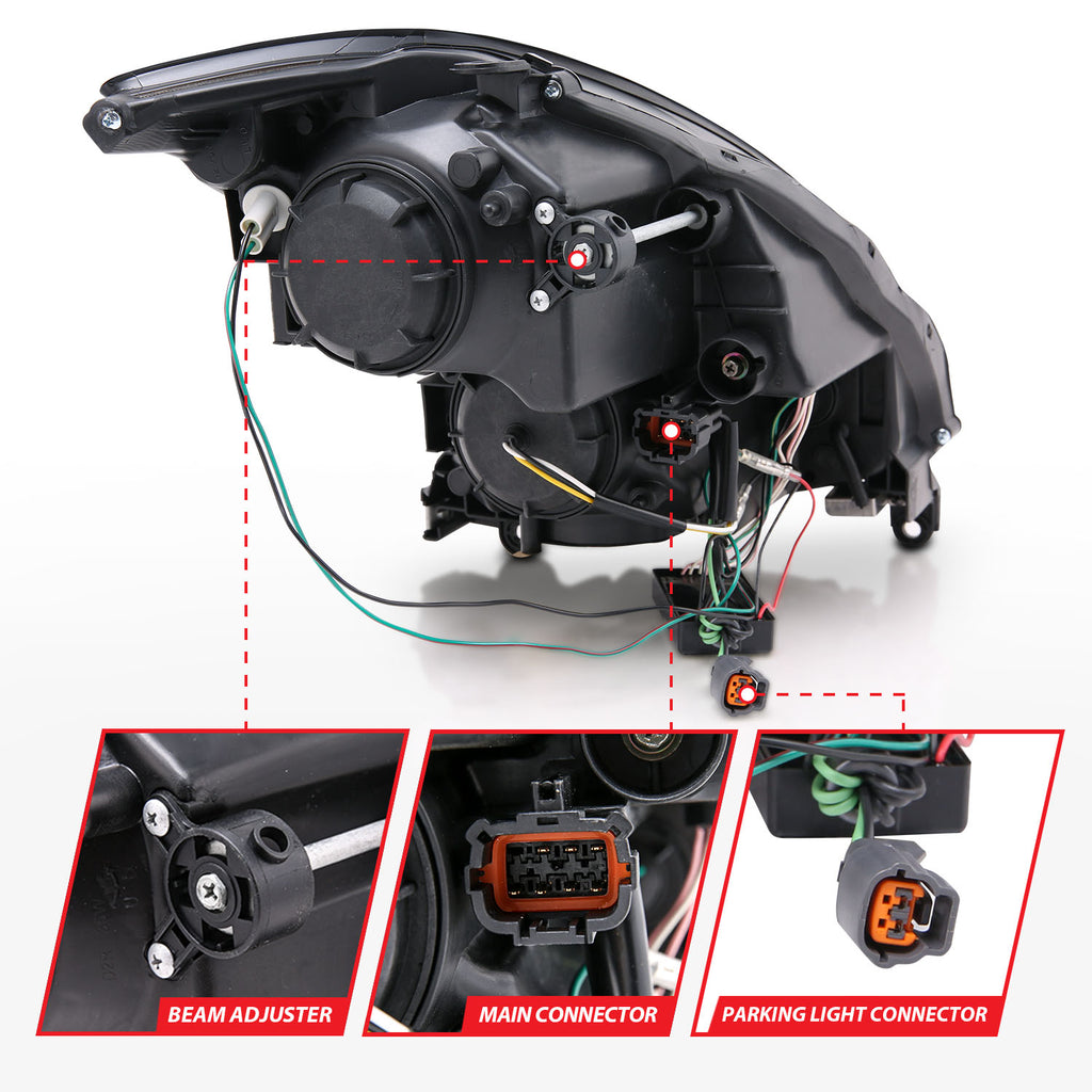 ANZO USA 121364 Projector Headlight Set w/Halo for Select INFINITI G35