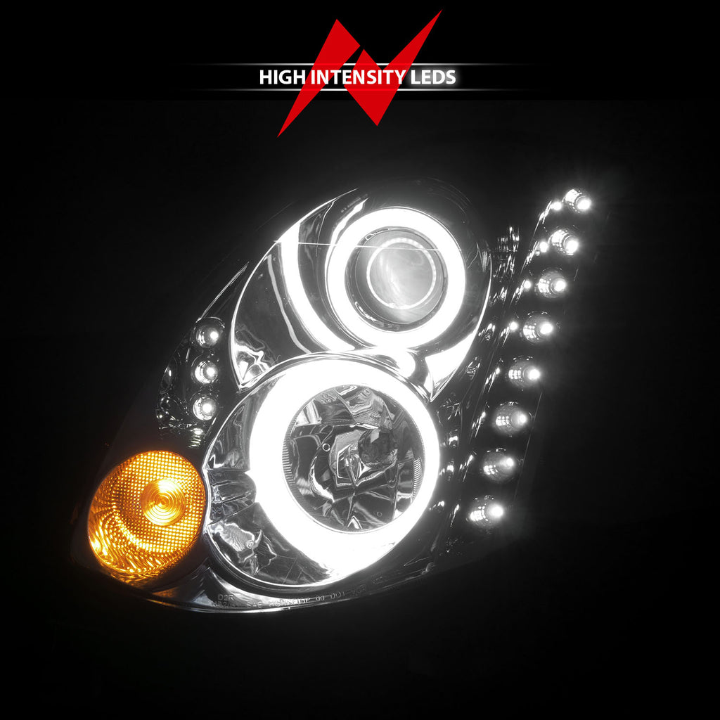 ANZO USA 121364 Projector Headlight Set w/Halo for Select INFINITI G35