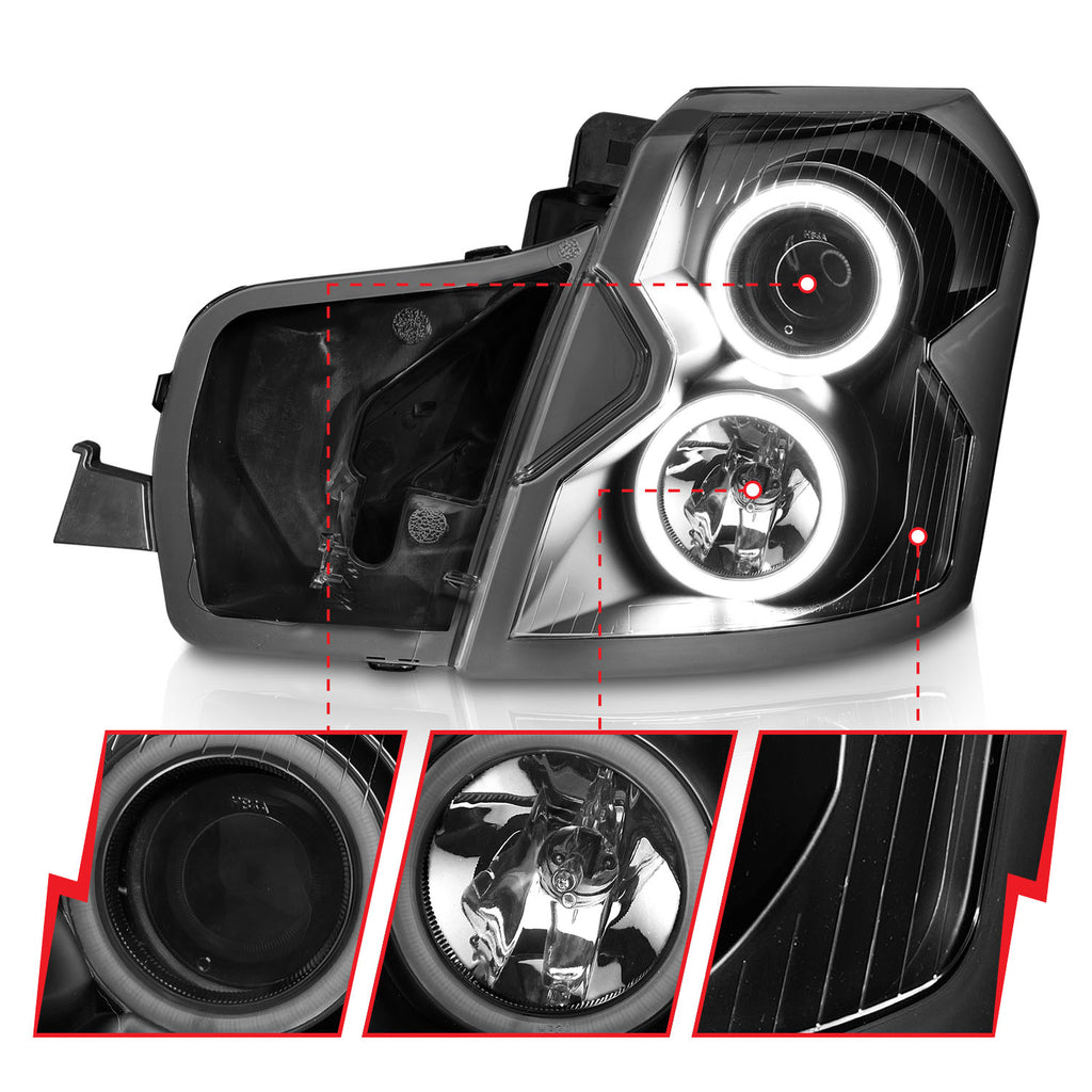 ANZO USA 121417 Projector Headlight Set w/Halo for Select Cadillac CTS
