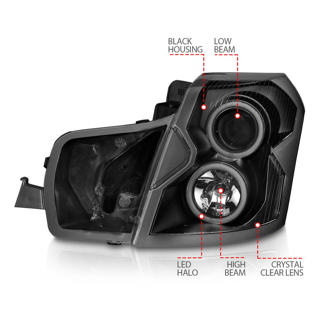 ANZO USA 121417 Projector Headlight Set w/Halo for Select Cadillac CTS
