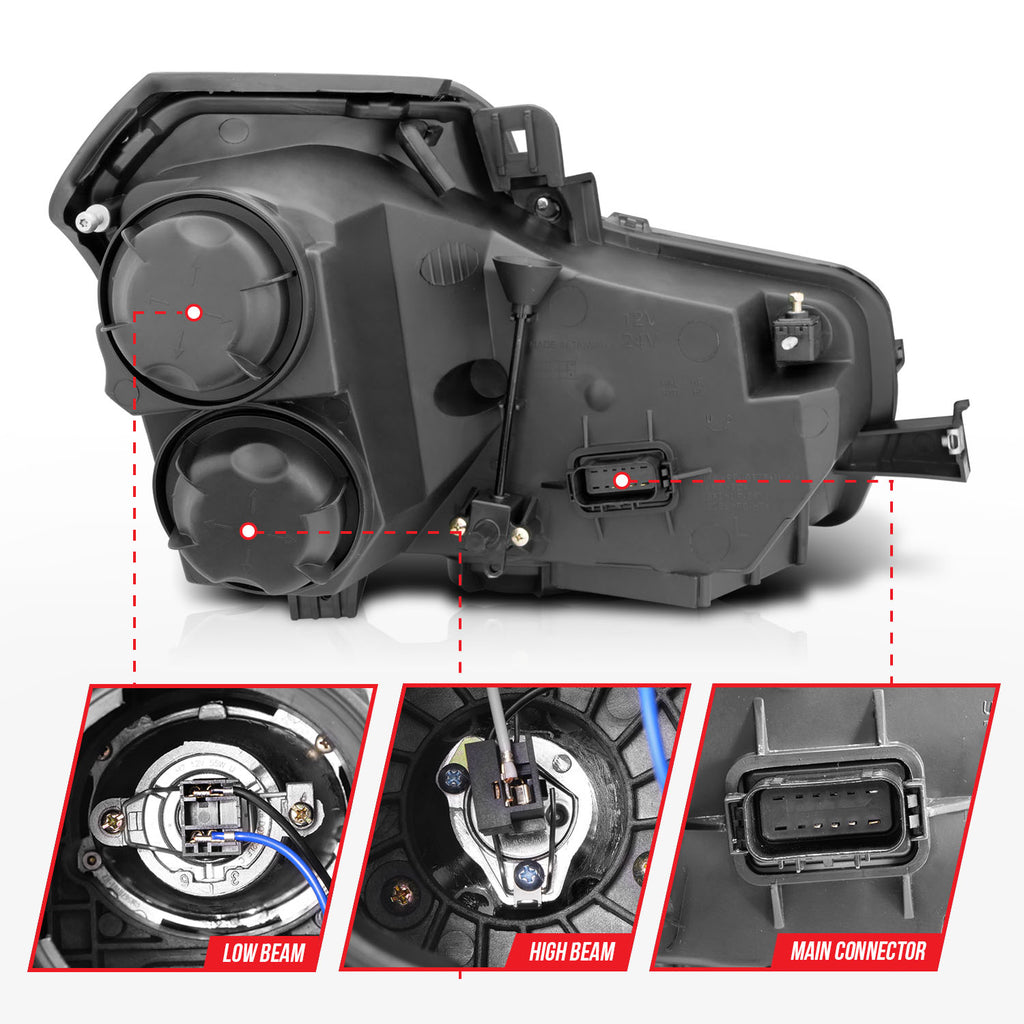 ANZO USA 121417 Projector Headlight Set w/Halo for Select Cadillac CTS
