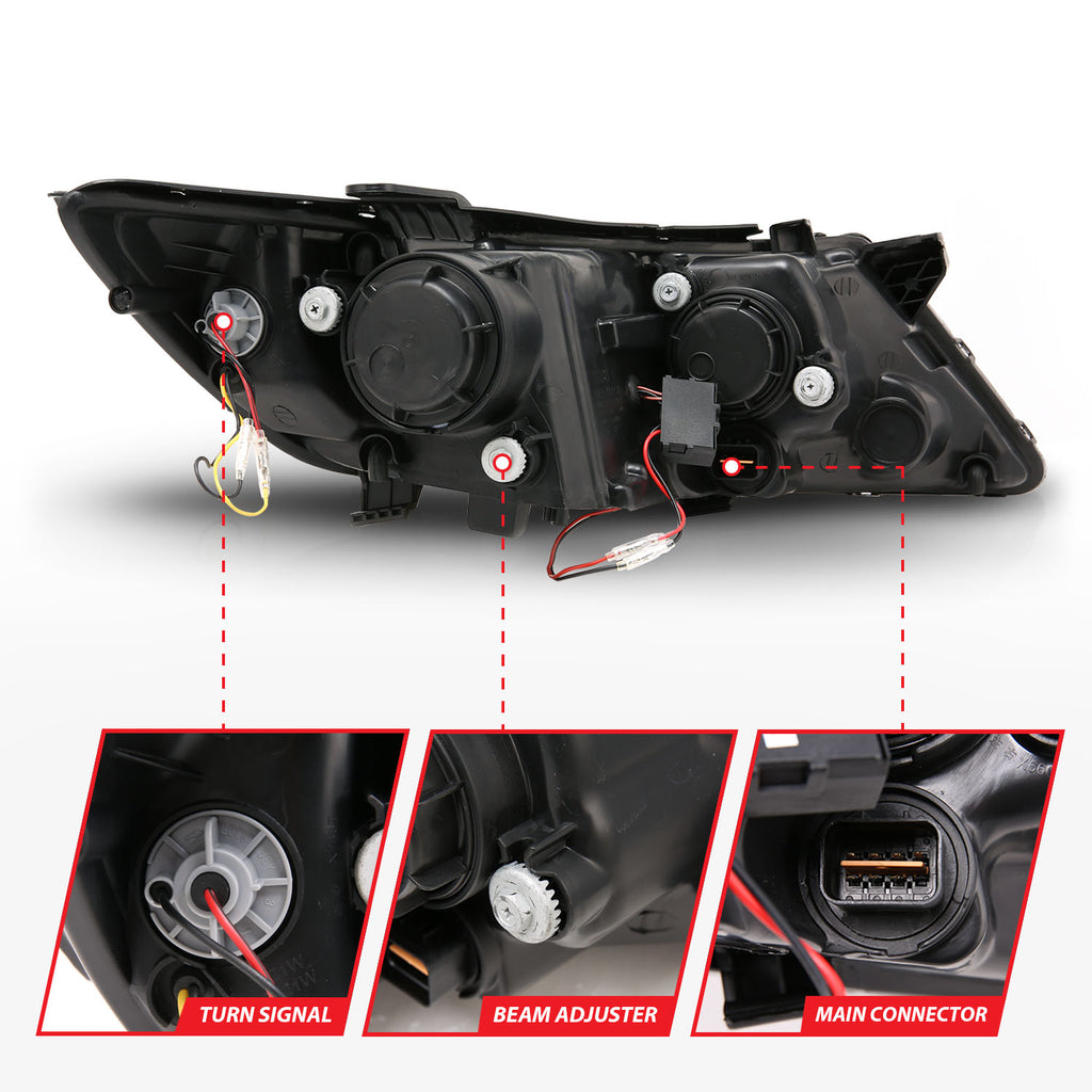 ANZO USA 121459 Projector Headlight Set w/Halo for Select Kia Optima