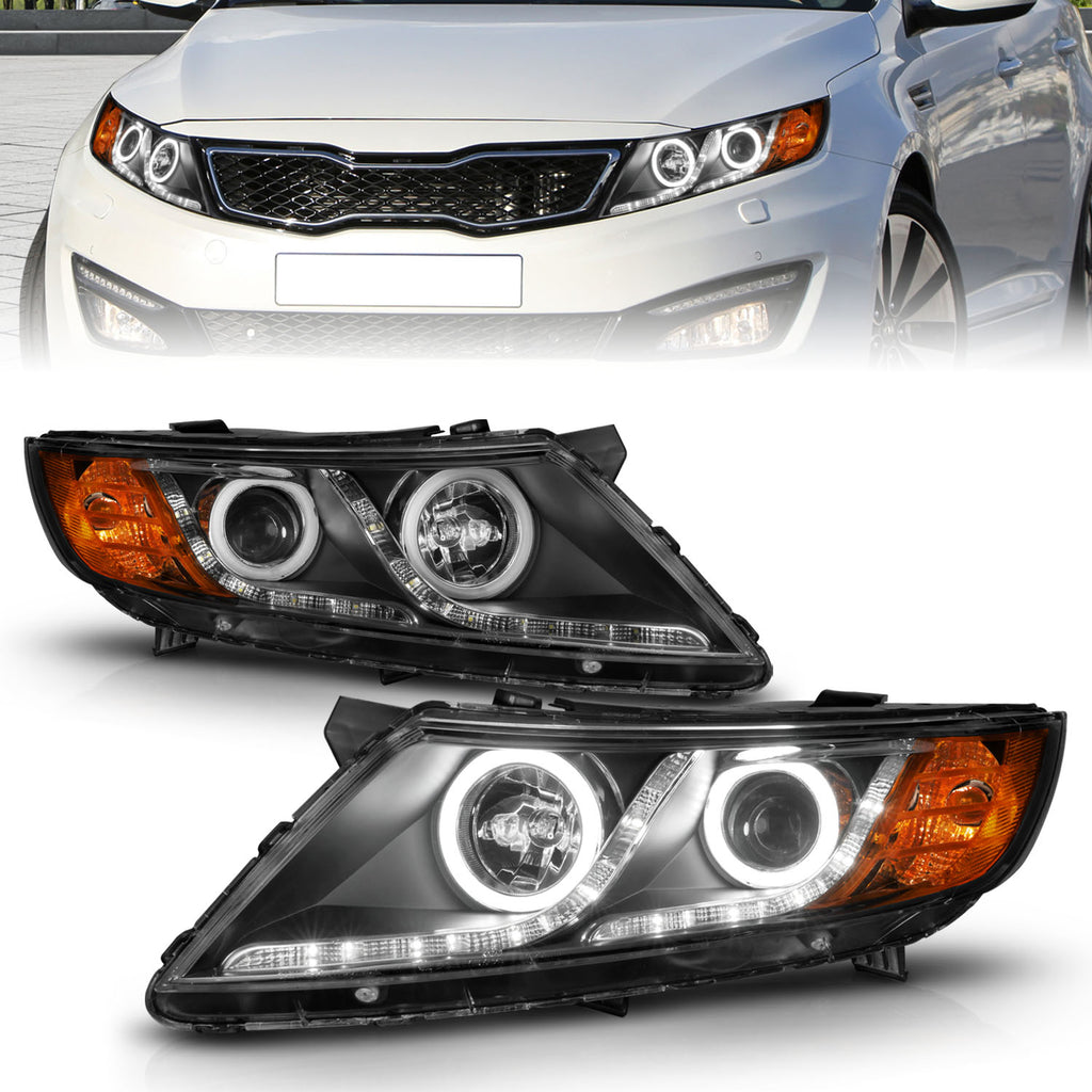 ANZO USA 121460 Projector Headlight Set w/Halo for Select Kia Optima