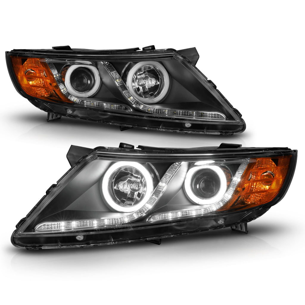 ANZO USA 121460 Projector Headlight Set w/Halo for Select Kia Optima