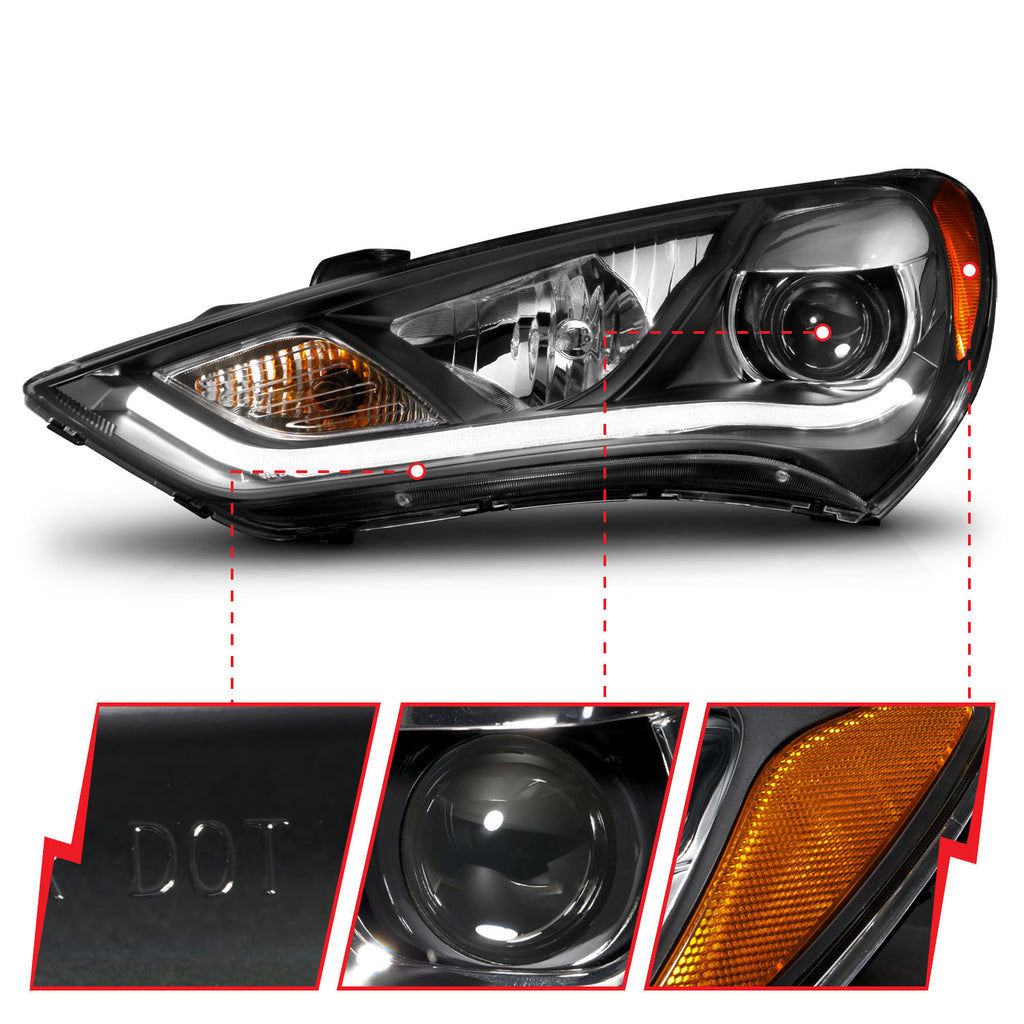 ANZO USA 121511 Projector Headlight Set for Select Hyundai Genesis Coupe