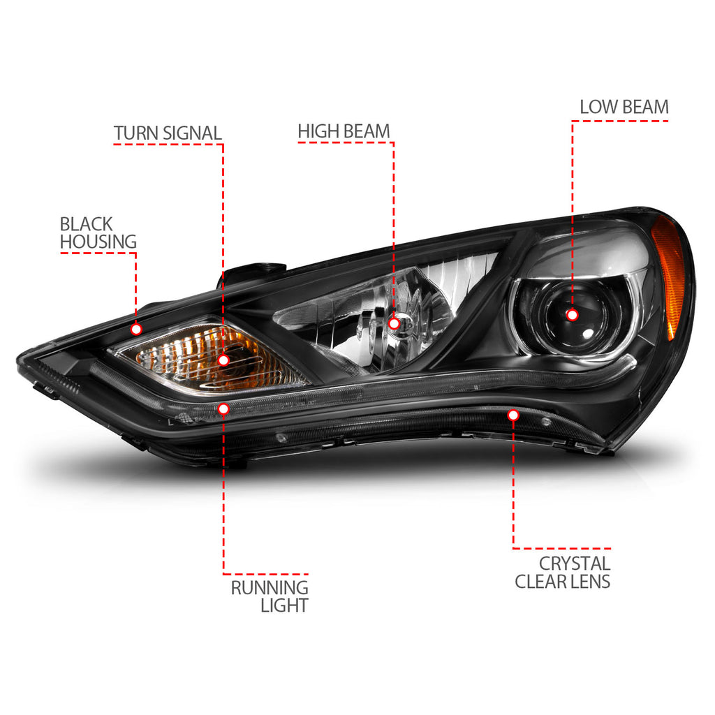 ANZO USA 121511 Projector Headlight Set for Select Hyundai Genesis Coupe