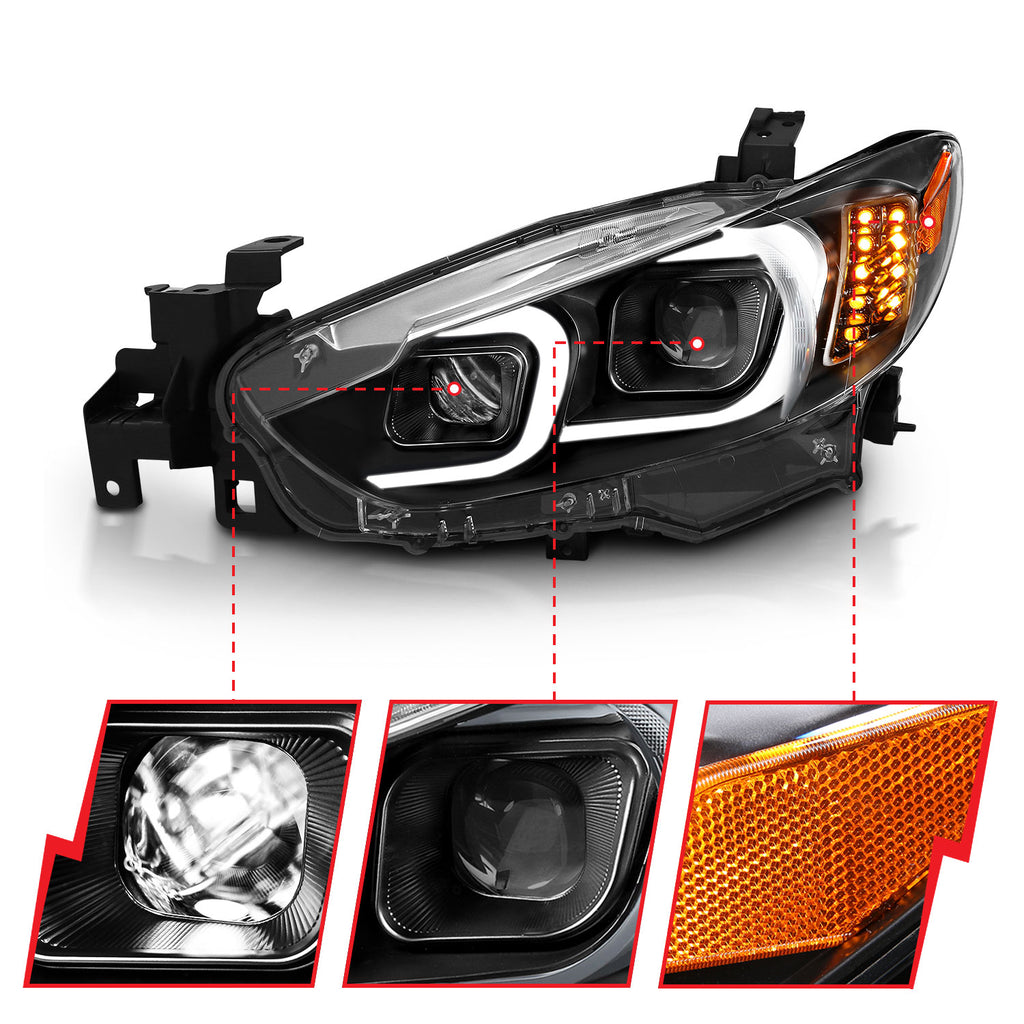 ANZO USA 121516 Projector Headlight Set for Select Mazda 6