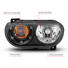 Load image into Gallery viewer, ANZO USA 121526 ANZO USA Crystal Headlights for Select Dodge Challenger