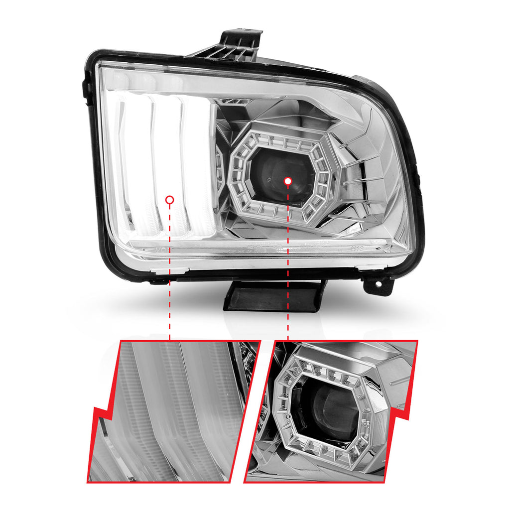 ANZO USA 121567 Projector Headlight for Select Ford Mustang
