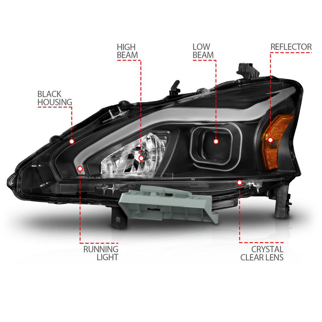 ANZO USA 121569 Projector Headlight for Select Nissan Altima