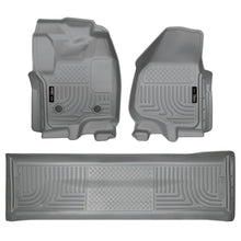 Load image into Gallery viewer, 1216-F250F350F450-Super-Duty-Crew-Cab(WO-Man-Transfer)-Front2Nd-Seat-Floor-Liners-Grey
