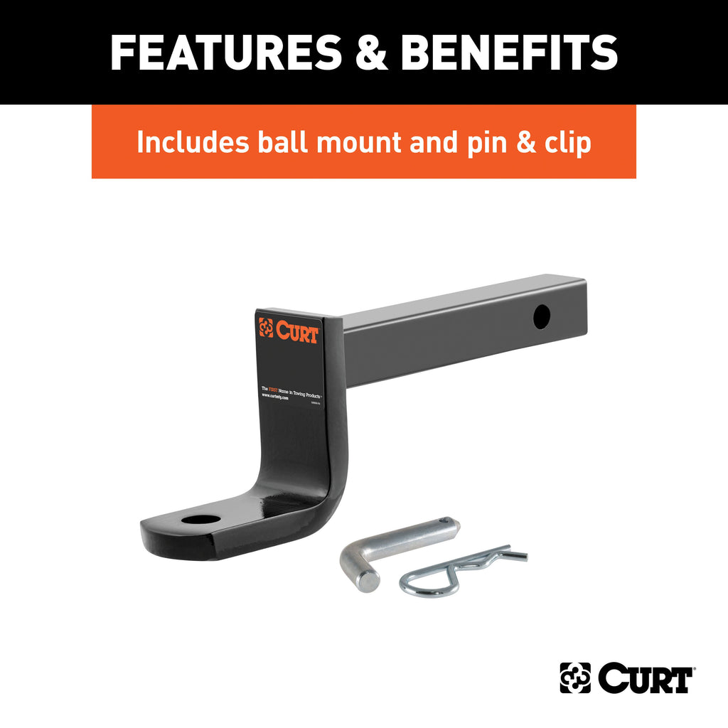 CURT 121643 Class 2 Trailer Hitch, 1-1/4" Ball Mount, Select Ford Fusion, Lincoln MKZ