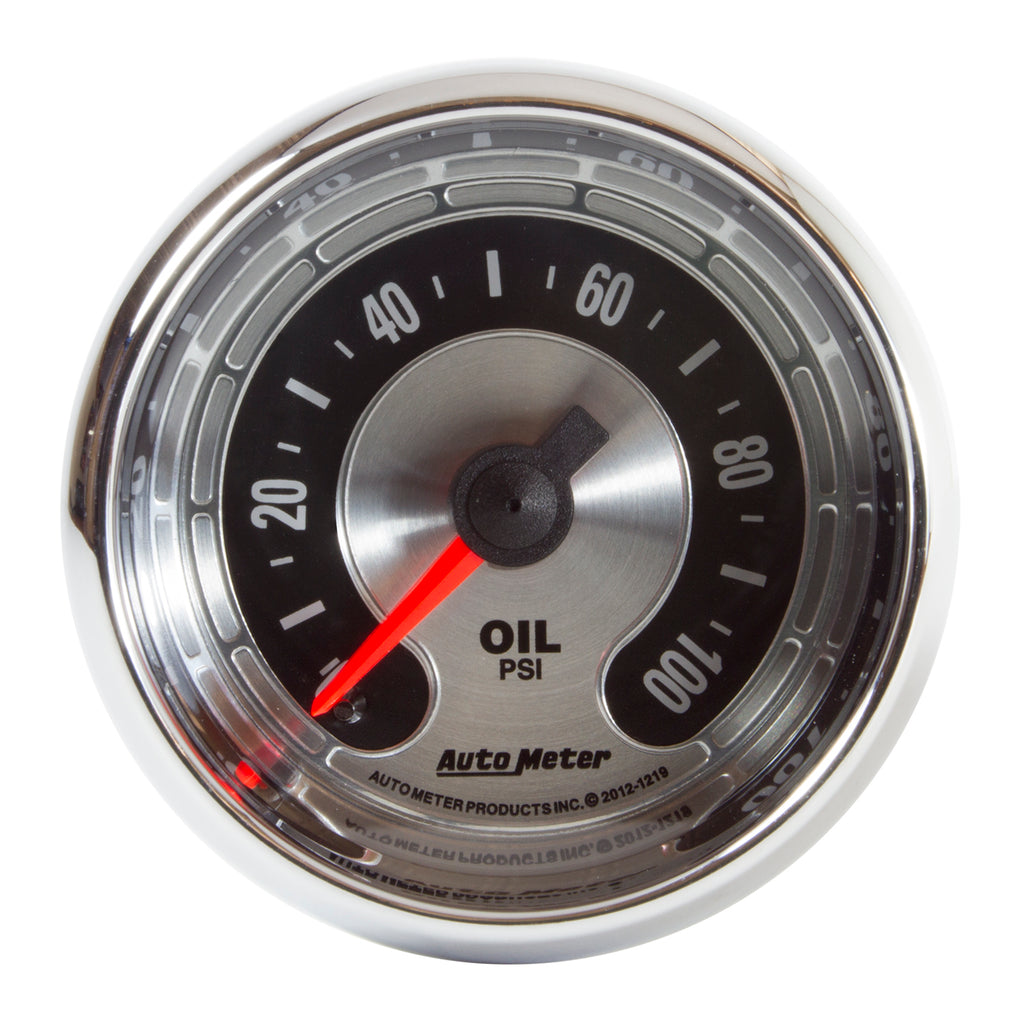 AutoMeter 1219 GAUGE, OIL PRESS, 2 1/16", 100PSI, MECH, AMERICAN MUSCLE