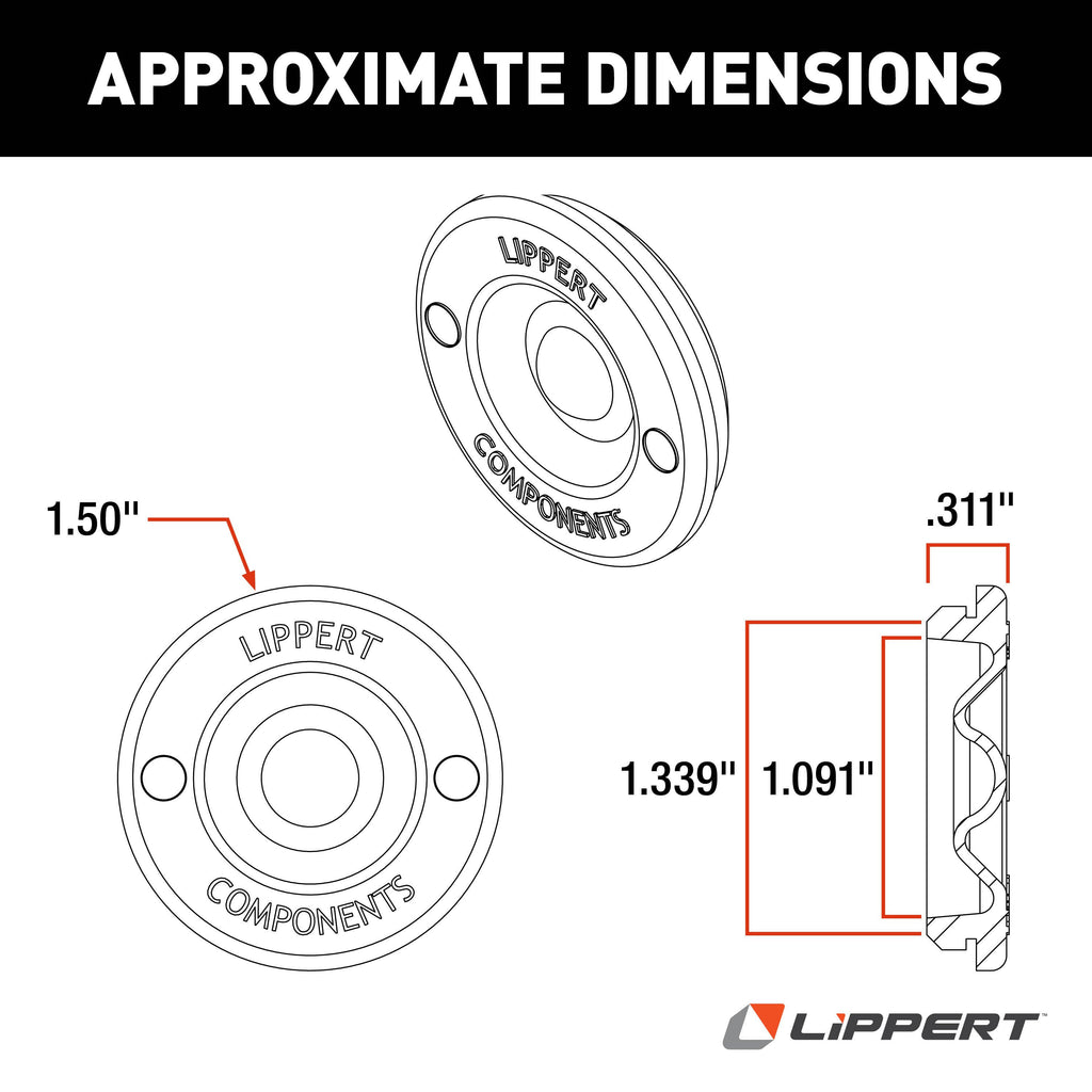 CURT 122065 Universal Rubber Insert for Axle Hub Dust Cap - 2,000-8,000-lb. Axles #122065