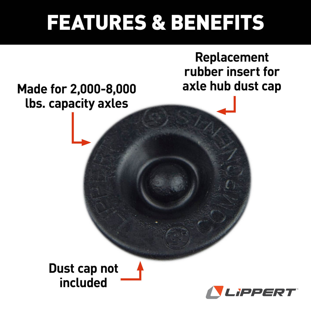 CURT 122065 Universal Rubber Insert for Axle Hub Dust Cap - 2,000-8,000-lb. Axles #122065
