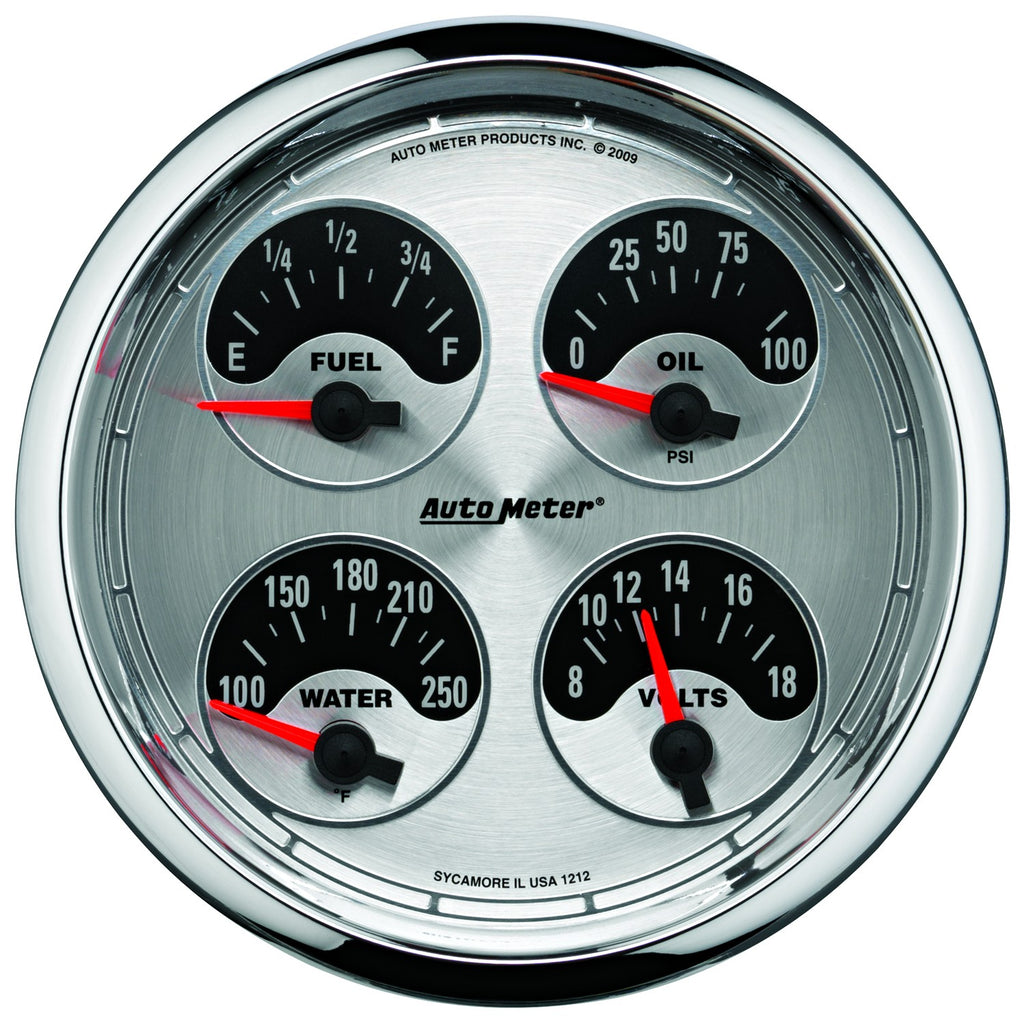 AutoMeter 1225 GAUGE, QUAD, 5", 0OE TO 90OF, ELEC, AMERICAN MUSCLE