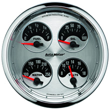 Load image into Gallery viewer, AutoMeter 1225 GAUGE, QUAD, 5", 0OE TO 90OF, ELEC, AMERICAN MUSCLE