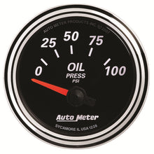 Load image into Gallery viewer, AutoMeter 1228 GAUGE, OIL PRESS, 2 1/16", 100PSI, ELEC, DESIGNER BLACK II