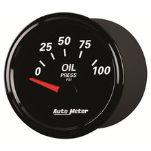Load image into Gallery viewer, AutoMeter 1228 GAUGE, OIL PRESS, 2 1/16", 100PSI, ELEC, DESIGNER BLACK II