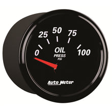 Load image into Gallery viewer, AutoMeter 1228 GAUGE, OIL PRESS, 2 1/16", 100PSI, ELEC, DESIGNER BLACK II