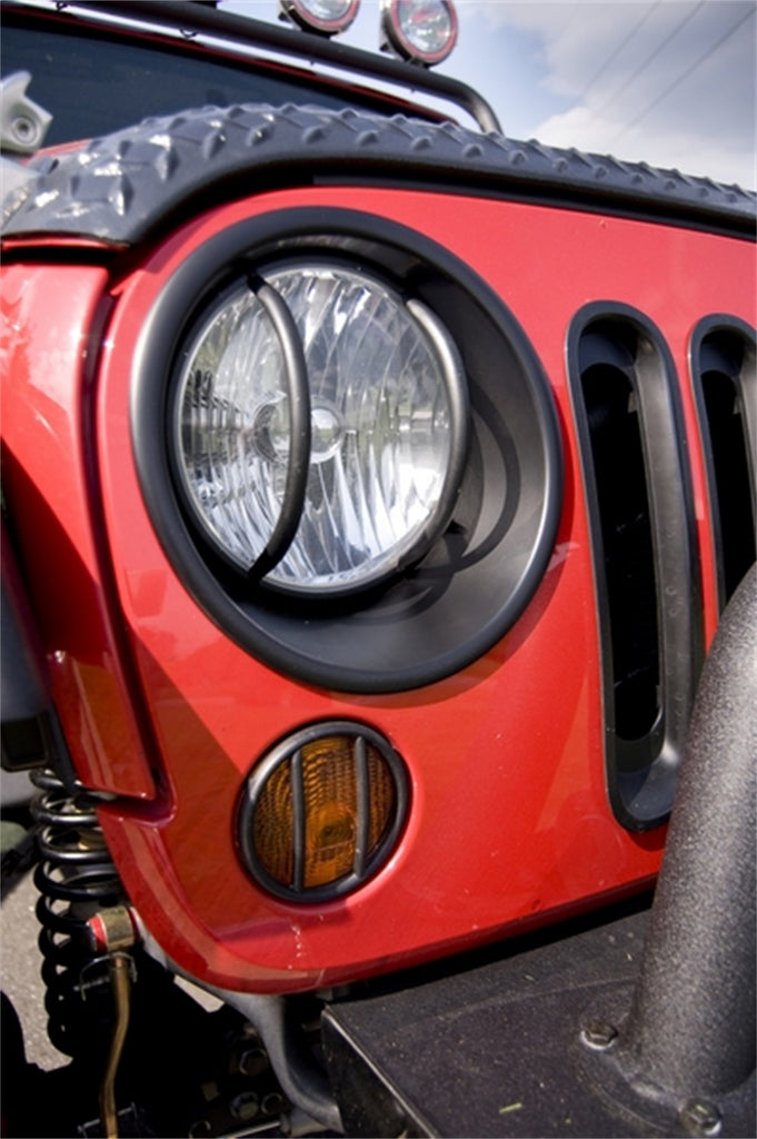 Rugged Ridge 12419.25 Headlight Trim Set for Select Jeep Wrangler, Jeep Wrangler JK