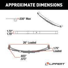 Load image into Gallery viewer, CURT 124903L Trailer Double-Eye Leaf Spring, 1,750-lb. Spring Capacity, 4-Leaf