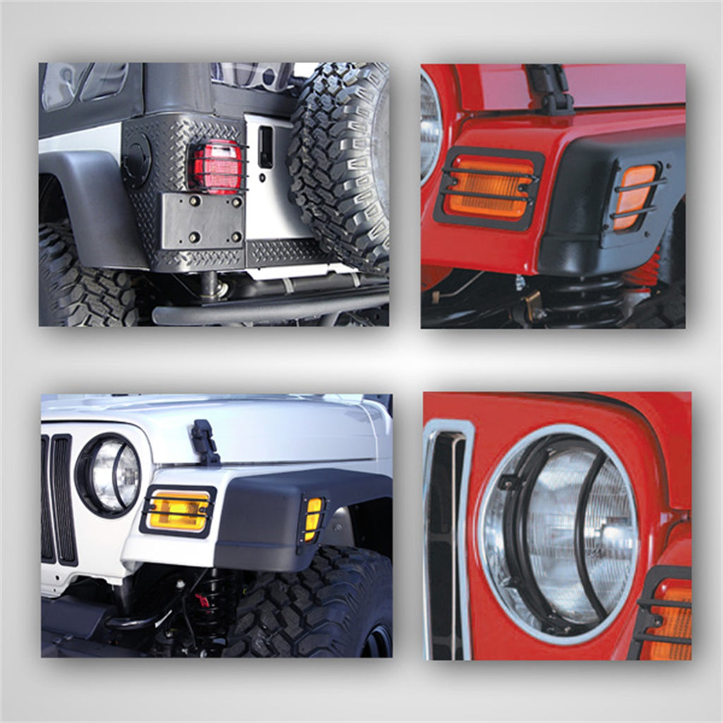 Rugged Ridge 12495.02 Euro Guard Kit Offroad/Racing Lamp Guard for Select Jeep TJ, Jeep Wrangler