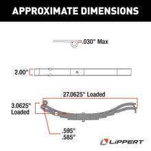Load image into Gallery viewer, CURT 125250 Trailer Slipper Spring, 2,500-lb., 4-Leaf, 2" Wide x 26-7/8" Long Eye-to-Eye