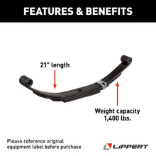 Load image into Gallery viewer, CURT 125269 Trailer Double-Eye Leaf Spring, 1,400-lb. Capacity, 4-Leaf