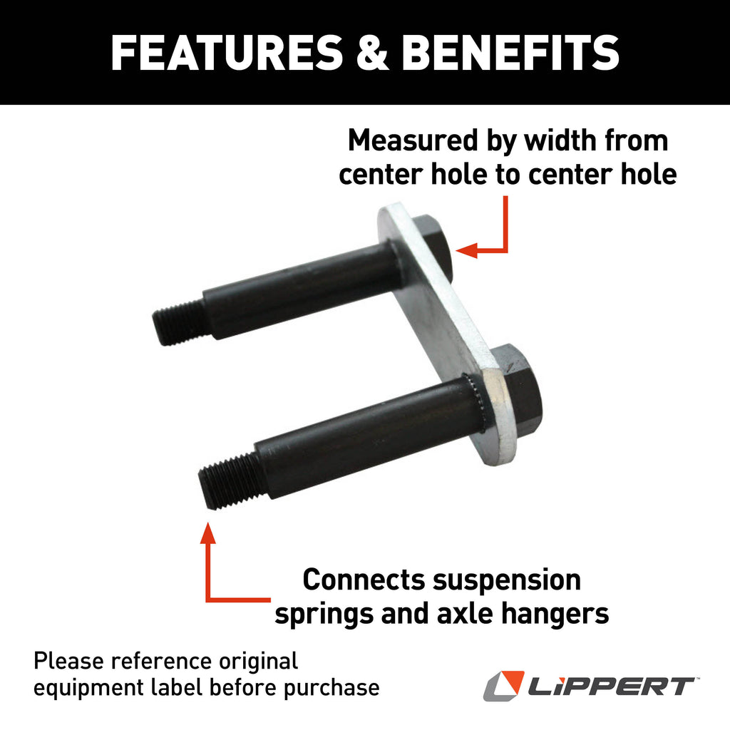 CURT 125675 Shackle Link Assembly, 0.224" Thickness, 2-1/4" Center-to-Center