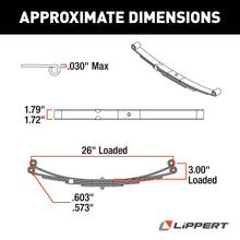 Load image into Gallery viewer, CURT 125797 Trailer Double-Eye Leaf Spring, 2,000-lb. Spring Capacity, 3-Leaf
