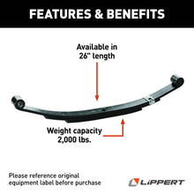 Load image into Gallery viewer, CURT 125797 Trailer Double-Eye Leaf Spring, 2,000-lb. Spring Capacity, 3-Leaf