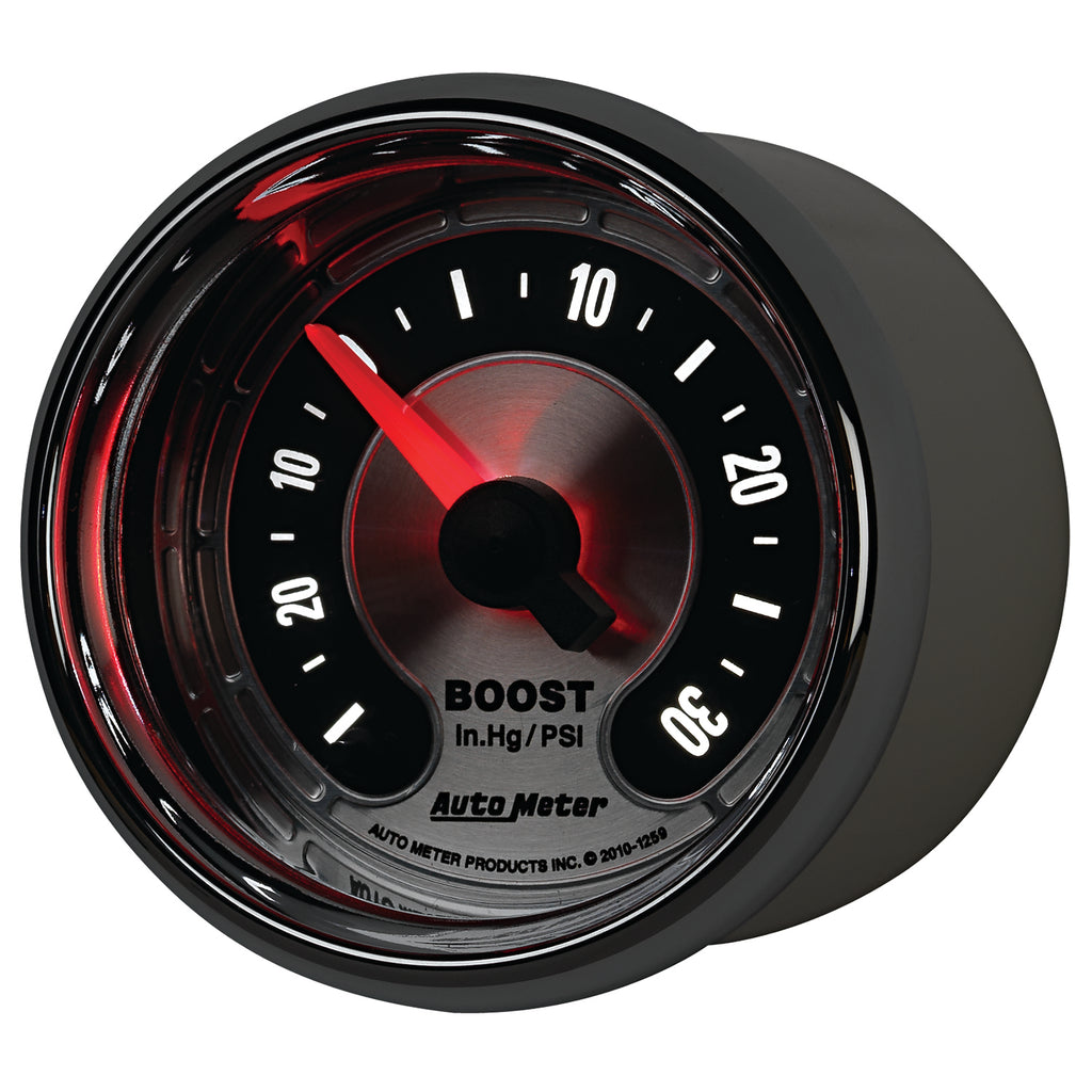 AutoMeter 1259 GAUGE, VAC/BOOST, 2 1/16", 30INHG-30PSI, DIGITAL STEPPER MOTOR, AMER. MUSCLE