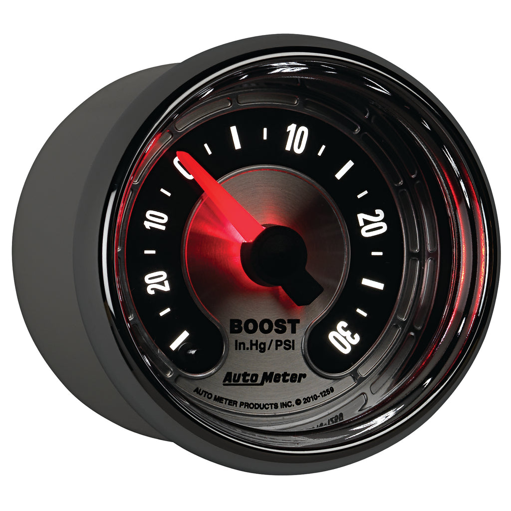 AutoMeter 1259 GAUGE, VAC/BOOST, 2 1/16", 30INHG-30PSI, DIGITAL STEPPER MOTOR, AMER. MUSCLE