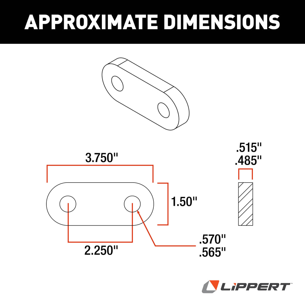 CURT 126172 Shackle Links, 1/2" Thickness, 2-1/4" Center-to-Center, Single