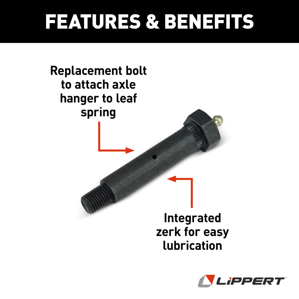 CURT 126238 Wet Shoulder Bolt for Trailer Axle Hangers, 9/16" x 2.325"
