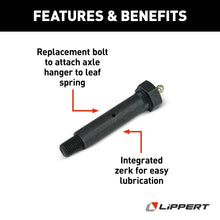Load image into Gallery viewer, CURT 126238 Wet Shoulder Bolt for Trailer Axle Hangers, 9/16" x 2.325"