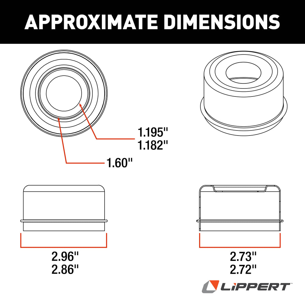 CURT 127300 Dust Cap - 7,000-8,000-lb. Axles